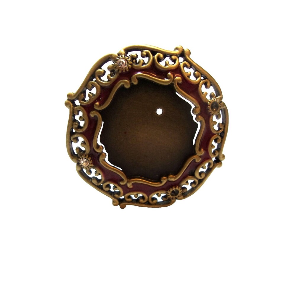 Jay Strongwater Small Frame Metal Bronze Red Enamel Stand Clip